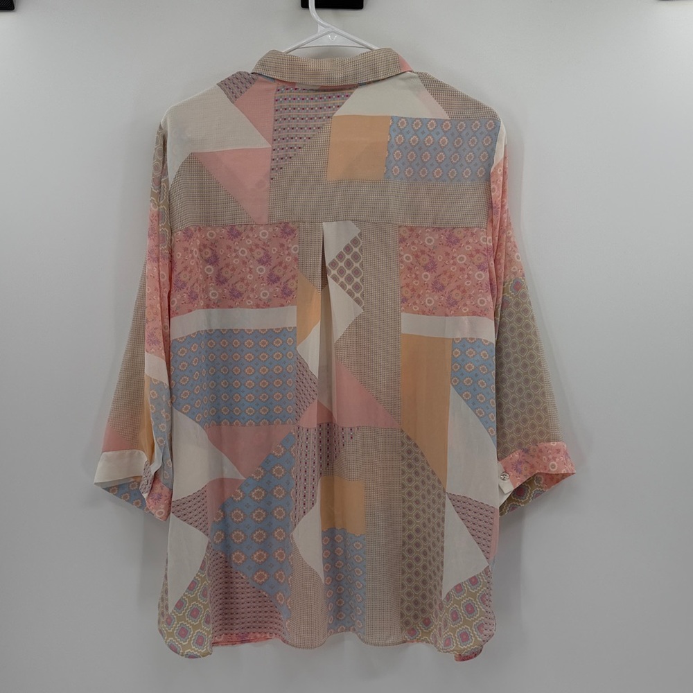 Rose + Olive Women's Lightweight Patchwork Button… - image 7